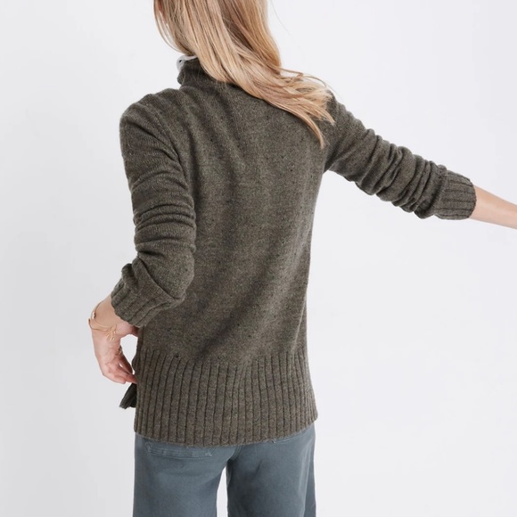 Madewell Donegal Inland Turtleneck Wool Sweater Forest Green - Picture 9 of 11